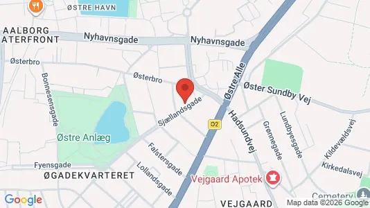 Andelsboliger til salg i Aalborg Centrum - kort over placeringen
