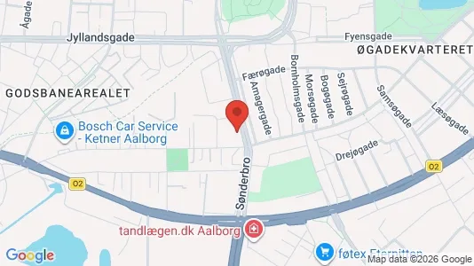 Andelsboliger til salg i Aalborg Centrum - kort over placeringen