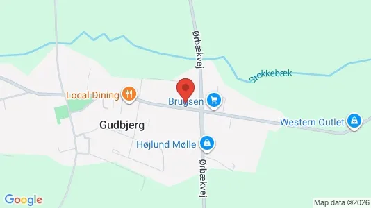 Andelsboliger til salg i Gudbjerg Sydfyn - kort over placeringen