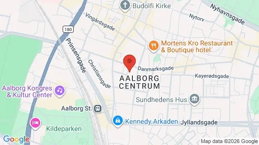 Andelsboliger til salg i Aalborg Centrum - kort over placeringen