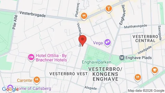 Andelsboliger til salg i Vesterbro - kort over placeringen