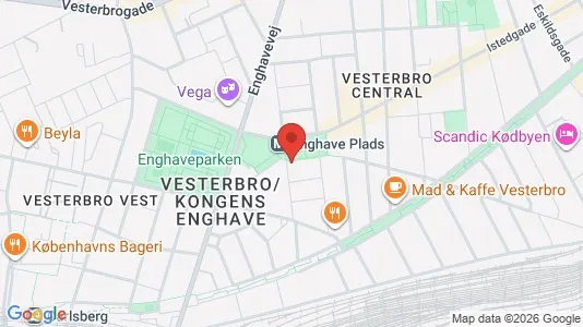 Andelsboliger til salg i Vesterbro - kort over placeringen