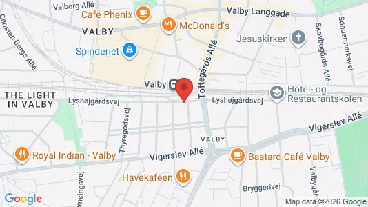 Andelsboliger til salg i Valby - kort over placeringen