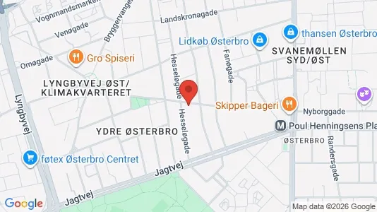 Andelsboliger til salg i Østerbro - kort over placeringen