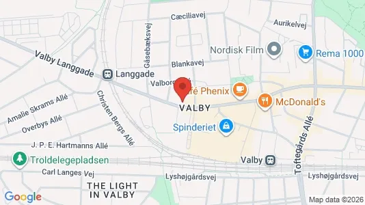 Andelsboliger til salg i Valby - kort over placeringen