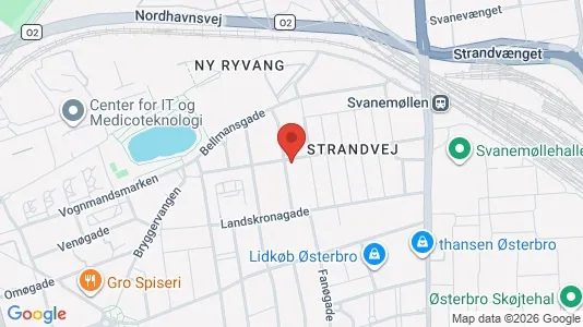 Andelsboliger til salg i Østerbro - kort over placeringen