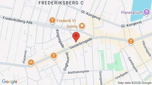 Andelsboliger til salg i Vesterbro - kort over placeringen