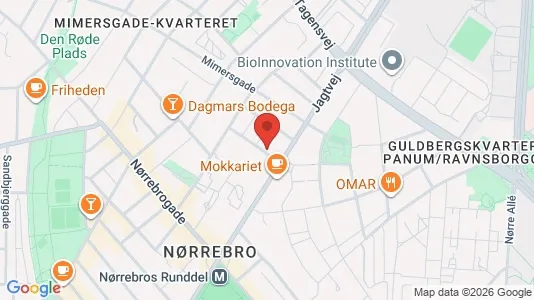 Andelsboliger til salg i Nørrebro - kort over placeringen