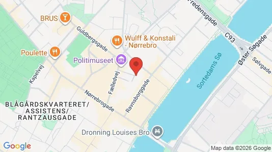 Andelsboliger til salg i Nørrebro - kort over placeringen