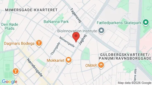 Andelsboliger til salg i Nørrebro - kort over placeringen