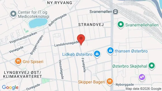 Andelsboliger til salg i Østerbro - kort over placeringen