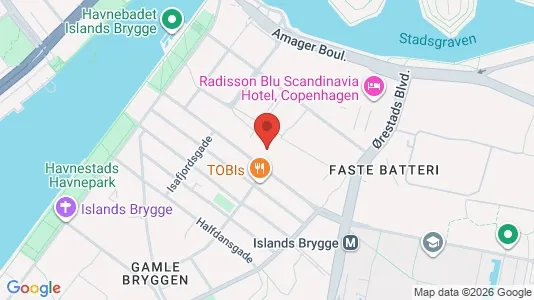 Andelsboliger til salg i København S - kort over placeringen