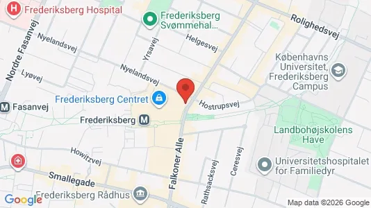 Andelsboliger til salg i Frederiksberg - kort over placeringen