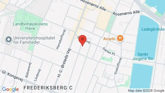 Andelsboliger til salg i Frederiksberg C - kort over placeringen