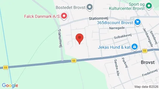 Andelsboliger til salg i Brovst - kort over placeringen