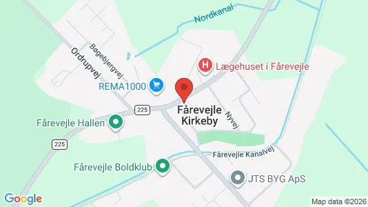 Andelsboliger til salg i Fårevejle - kort over placeringen