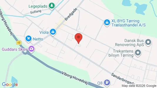 Andelsboliger til salg i Tørring - kort over placeringen