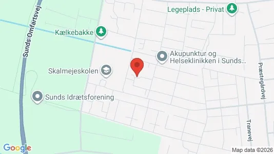 Andelsboliger til salg i Sunds - kort over placeringen