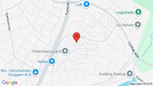 Andelsboliger til salg i Kolding - kort over placeringen