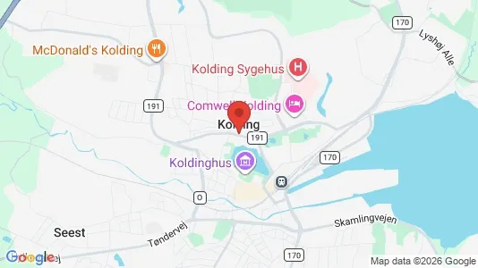 Andelsboliger til salg i Kolding - kort over placeringen
