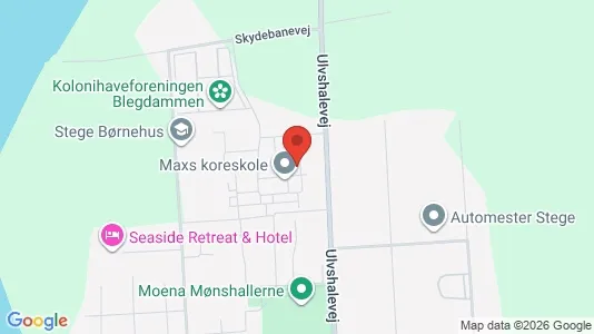 Andelsboliger til salg i Stege - kort over placeringen