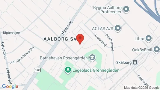 Andelsboliger til salg i Aalborg SV - kort over placeringen