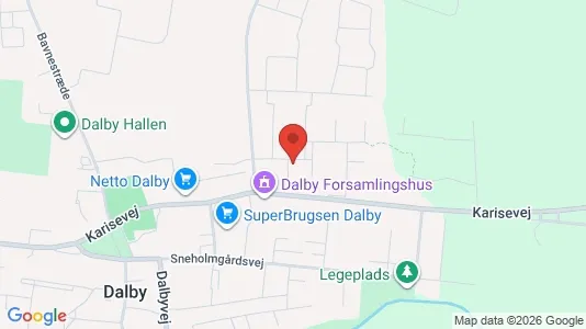 Andelsboliger til salg i Haslev - kort over placeringen