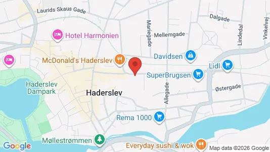 Andelsboliger til salg i Haderslev - kort over placeringen