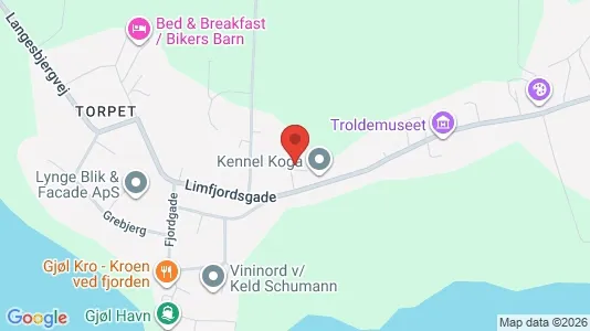 Andelsboliger til salg i Aabybro - kort over placeringen