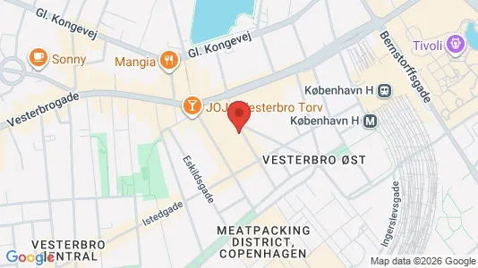 Andelsboliger til salg i Vesterbro - kort over placeringen
