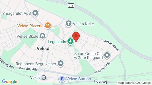 Andelsboliger til salg i Veksø Sjælland - kort over placeringen