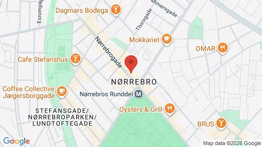 Andelsboliger til salg i Nørrebro - kort over placeringen