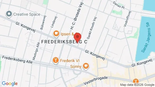 Andelsboliger til salg i Frederiksberg C - kort over placeringen