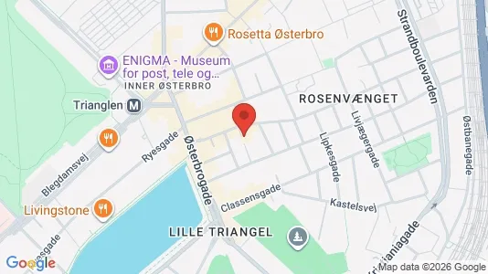 Andelsboliger til salg i Østerbro - kort over placeringen