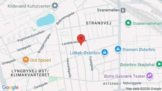 Andelsboliger til salg i Østerbro - kort over placeringen