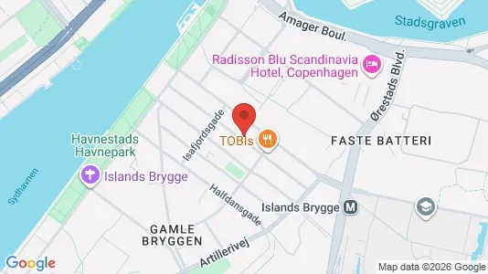 Andelsboliger til salg i København S - kort over placeringen