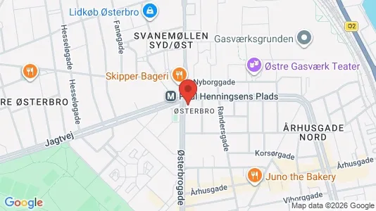 Andelsboliger til salg i Østerbro - kort over placeringen