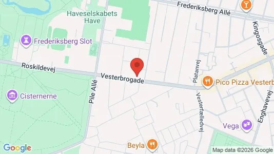 Andelsboliger til salg i Frederiksberg C - kort over placeringen
