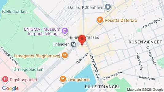 Andelsboliger til salg i Østerbro - kort over placeringen