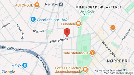 Andelsboliger til salg i Nørrebro - kort over placeringen