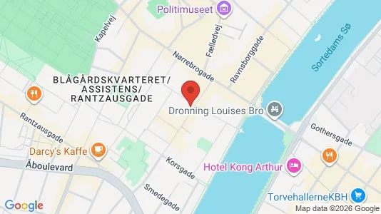 Andelsboliger til salg i Nørrebro - kort over placeringen