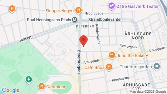 Andelsboliger til salg i Østerbro - kort over placeringen