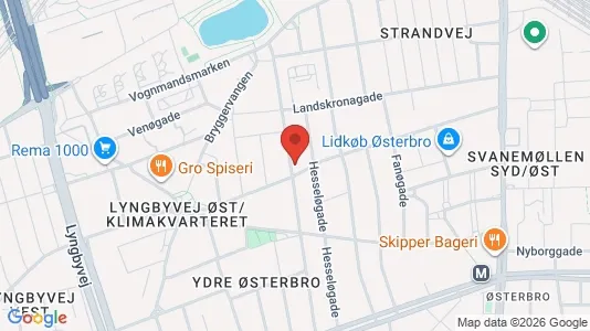 Andelsboliger til salg i Østerbro - kort over placeringen