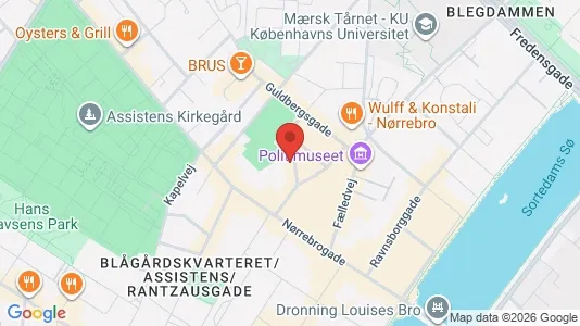 Andelsboliger til salg i Nørrebro - kort over placeringen