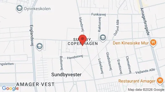 Andelsboliger til salg i København S - kort over placeringen