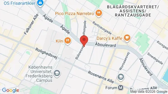 Andelsboliger til salg i Frederiksberg C - kort over placeringen