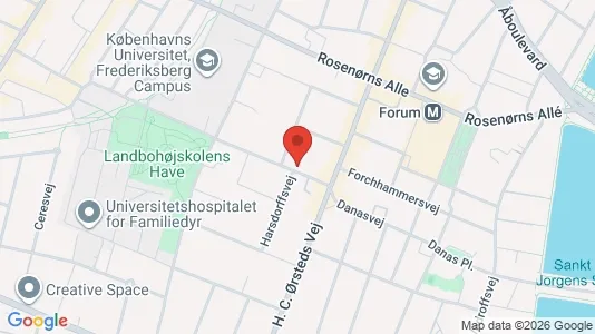 Andelsboliger til salg i Frederiksberg C - kort over placeringen