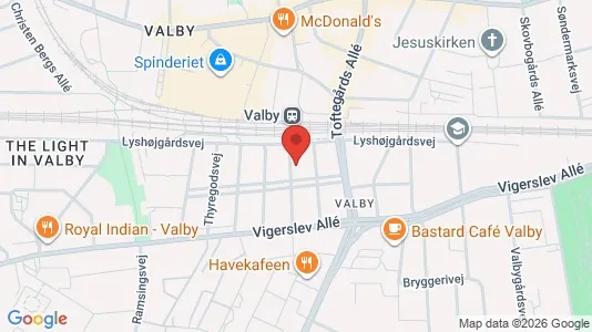 Andelsboliger til salg i Valby - kort over placeringen