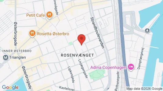 Andelsboliger til salg i Østerbro - kort over placeringen