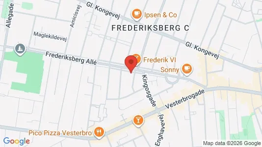 Andelsboliger til salg i Frederiksberg C - kort over placeringen